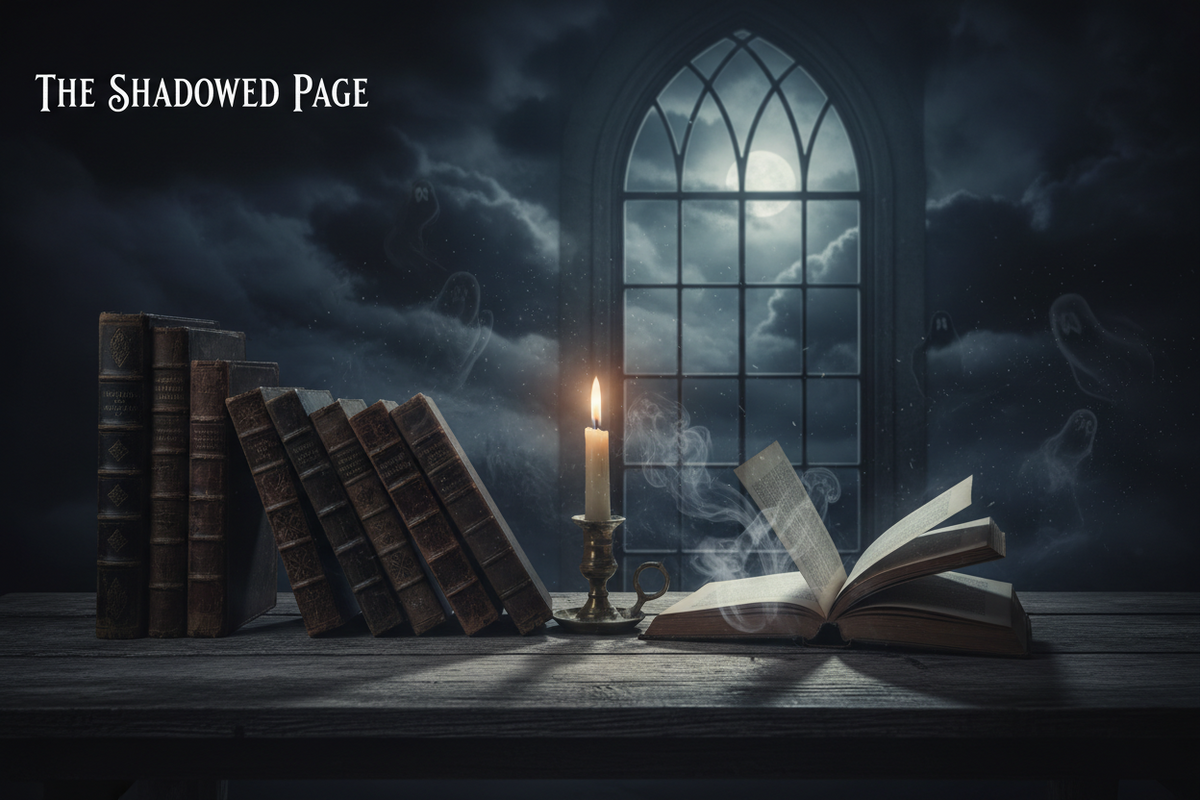 Atmospheric reading nook evoking the mood of literary ghost fiction with real emotional weight